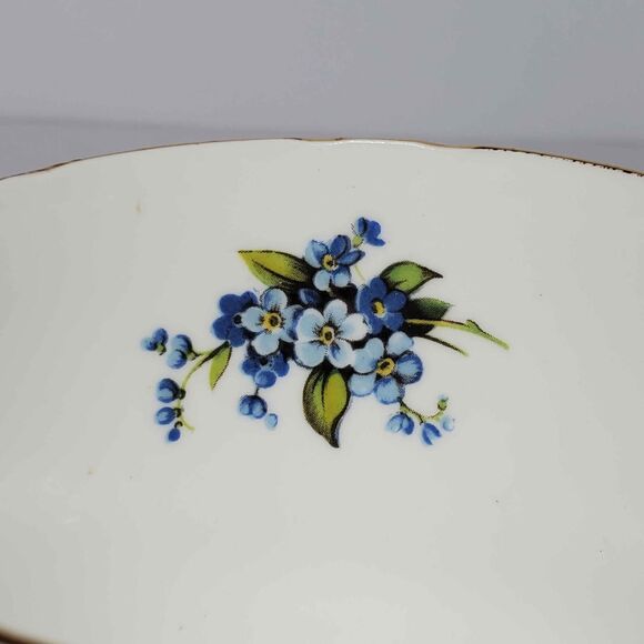 Regency Teacup and Saucer Forget-Me-Not Flowers Vintage - Picture 3 of 9